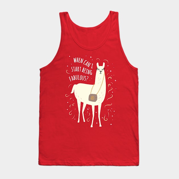 Fabulous Llama Graphic Tank Top by bangtees